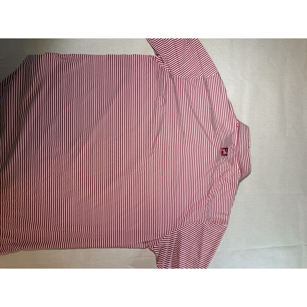 FootJoy Mens Large Red Striped Performance Stretch Golf Polo Short Sleeve - Picture 3 of 4